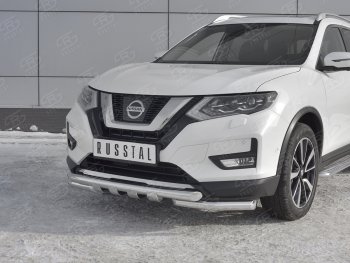 24 999 р. Защита переднего бампера (Ø63 мм с клыками, нержавейка) SLITKOFF Nissan X-trail 3 T32 дорестайлинг (2013-2018)  с доставкой в г. Королёв. Увеличить фотографию 4