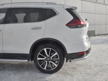 15 249 р. Защита заднего бампера (Ø63 мм уголки, нержавейка) SLITKOFF Nissan X-trail 3 T32 рестайлинг (2017-2022)  с доставкой в г. Королёв. Увеличить фотографию 3