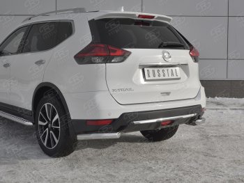 15 249 р. Защита заднего бампера (Ø63 мм уголки, нержавейка) SLITKOFF Nissan X-trail 3 T32 рестайлинг (2017-2022)  с доставкой в г. Королёв. Увеличить фотографию 4