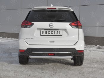 13 999 р. Защита заднего бампера (Ø63 мм, нержавейка) SLITKOFF Nissan X-trail 3 T32 рестайлинг (2017-2022)  с доставкой в г. Королёв. Увеличить фотографию 1