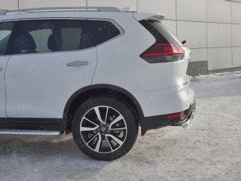 18 449 р. Защита заднего бампера (Ø63 и 42 мм , нержавейка) RUSSTAL Nissan X-trail 3 T32 рестайлинг (2017-2022)  с доставкой в г. Королёв. Увеличить фотографию 3