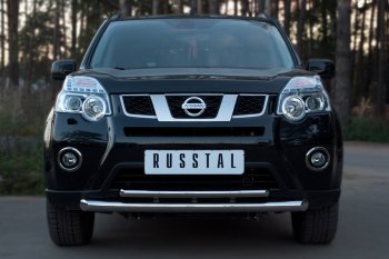 16 899 р. Защита переднего бампера (2 трубы Ø63 и 42 мм, нержавейка) SLITKOFF  Nissan X-trail  2 T31 (2010-2015) рестайлинг  с доставкой в г. Королёв. Увеличить фотографию 3