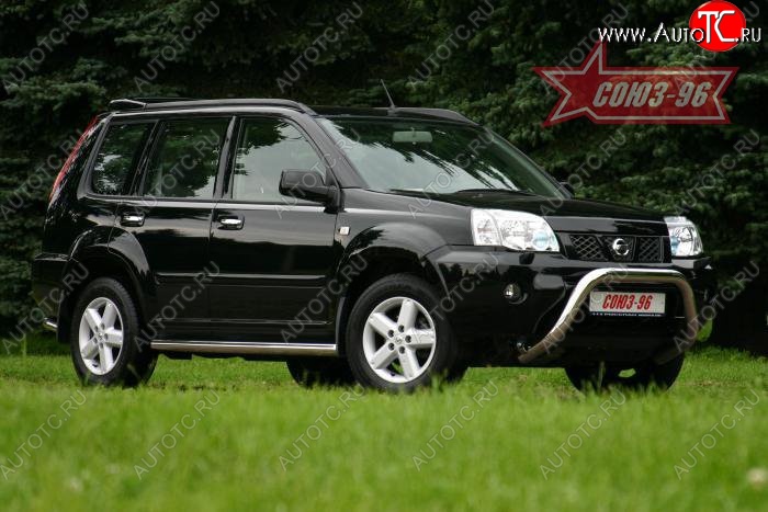 18 224 р. Защита переднего бампера Souz-96 (d76) Nissan X-trail 1 T30 дорестайлинг (2000-2003)  с доставкой в г. Королёв