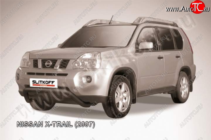 22 999 р. Кенгурятник d76 низкий мини Nissan X-trail 2 T31 дорестайлинг (2007-2011) (Цвет: серебристый)  с доставкой в г. Королёв