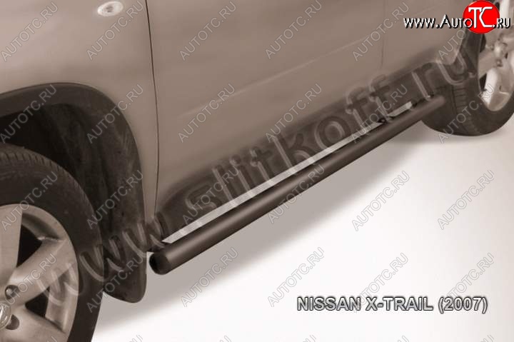 9 899 р. Защита порогов Slitkoff Nissan X-trail 2 T31 дорестайлинг (2007-2011) (Цвет: серебристый)  с доставкой в г. Королёв