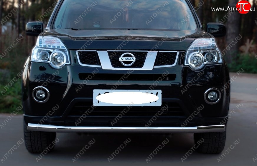 14 599 р. Защита переднего бампера (Ø63 мм, нержавейка) SLITKOFF  Nissan X-trail  2 T31 (2010-2015) рестайлинг  с доставкой в г. Королёв