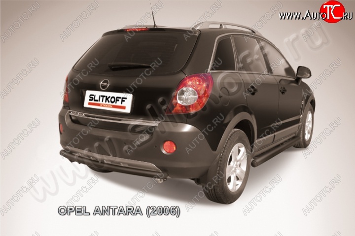 6 949 р. Защита задняя Slitkoff  Opel Antara (2006-2010) (Цвет: серебристый)  с доставкой в г. Королёв