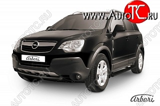 5 399 р. Защита переднего бампера Arbori (низкая, черная, 1 труба d57 mm). Opel Antara (2006-2010)  с доставкой в г. Королёв