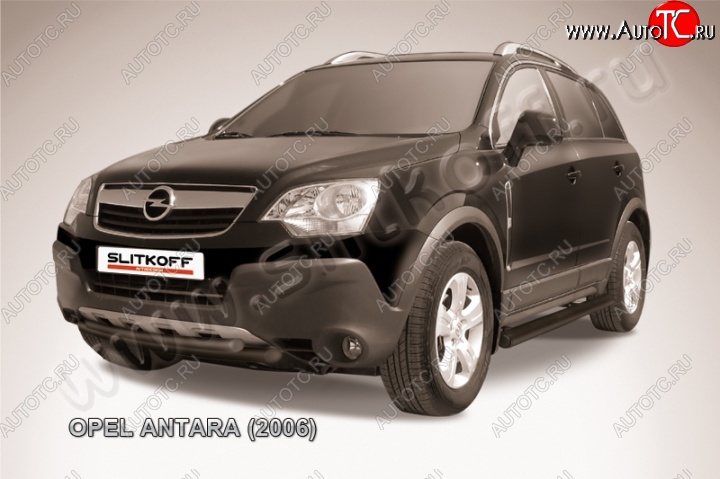 11 449 р. Защита переднего бампера d57+d57 двойная Opel Antara (2006-2010) (Цвет: серебристый)  с доставкой в г. Королёв