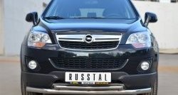 18 799 р. Защита переднего бампера (2 трубыØ63 и 42 мм, нержавейка) SLITKOFF Opel Antara рестайлинг (2010-2015)  с доставкой в г. Королёв. Увеличить фотографию 2