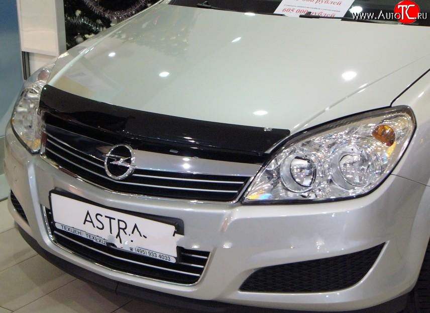 2 879 р. Дефлектор капота NovLine  Opel Astra  H (2004-2015) седан дорестайлинг, универсал, хэтчбек 5дв дорестайлинг, универсал рестайлинг, хэтчбек 5дв рестайлинг  с доставкой в г. Королёв