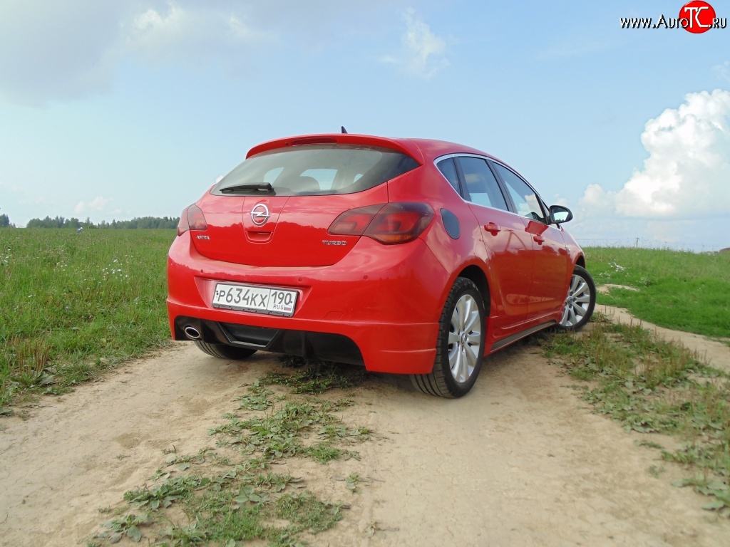 3 899 р. Накладка Sport на задний бампер Opel Astra J хэтчбек 5 дв.  рестайлинг (2012-2017) (Неокрашенная)  с доставкой в г. Королёв