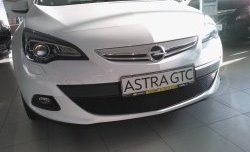 1 469 р. Сетка на бампер GTC Russtal (черная) Opel Astra J хэтчбек 5 дв. дорестайлинг (2009-2012)  с доставкой в г. Королёв. Увеличить фотографию 4