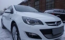 1 539 р. Сетка на бампер Russtal (хром) Opel Astra J хэтчбек 5 дв.  рестайлинг (2012-2017)  с доставкой в г. Королёв. Увеличить фотографию 2