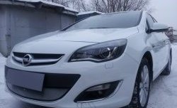 1 539 р. Сетка на бампер Russtal (хром) Opel Astra J хэтчбек 5 дв.  рестайлинг (2012-2017)  с доставкой в г. Королёв. Увеличить фотографию 3