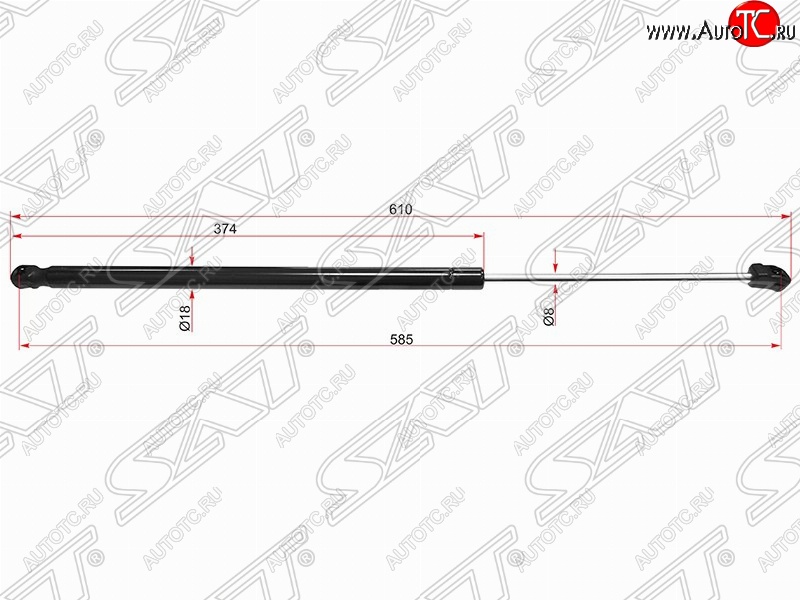 649 р. Газовый упор крышки багажника SAT  Opel Astra  J (2009-2017) хэтчбек 5 дв. дорестайлинг, хэтчбек 5 дв.  рестайлинг  с доставкой в г. Королёв