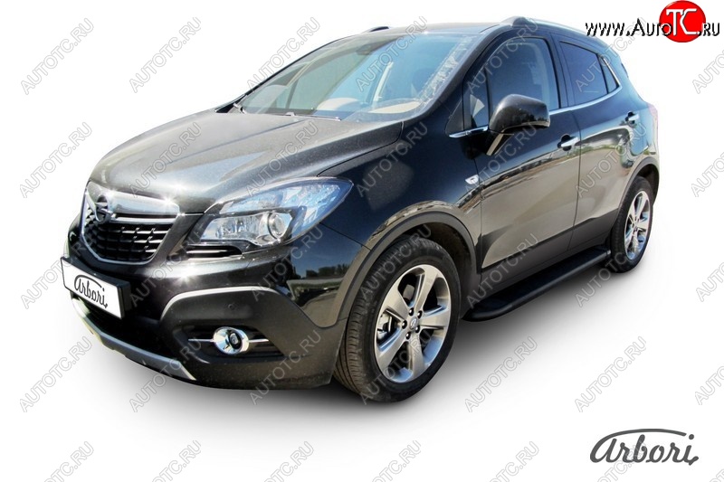 11 339 р. Порожки для ног Arbori Optima Black Opel Mokka  дорестайлинг (2012-2016)  с доставкой в г. Королёв