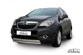 11 159 р. Защита переднего бампера Arbori (короткая, нержавейка, 1 труба d57 mm). Opel Mokka  дорестайлинг (2012-2016)  с доставкой в г. Королёв. Увеличить фотографию 2