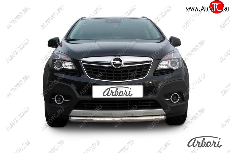 11 159 р. Защита переднего бампера Arbori (короткая, нержавейка, 1 труба d57 mm). Opel Mokka  дорестайлинг (2012-2016)  с доставкой в г. Королёв