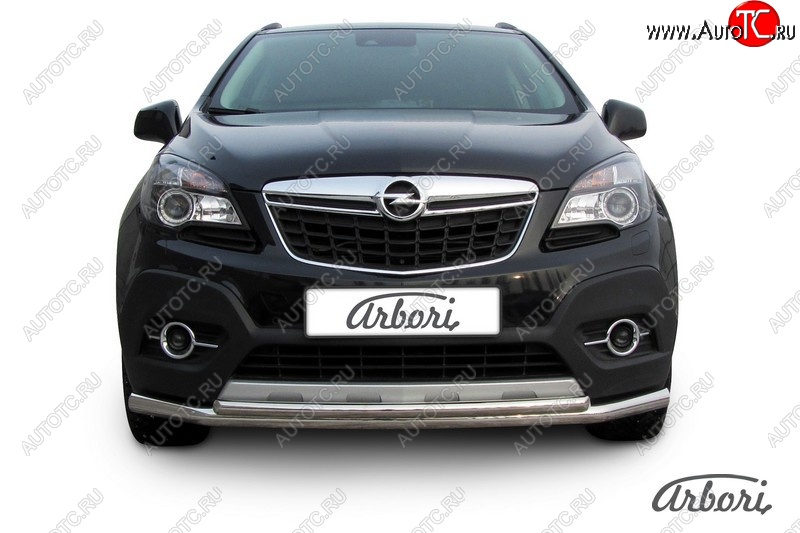 14 363 р. Защита переднего бампера Arbori (нержавейка, 2 трубы d57 и 42 mm) Opel Mokka  дорестайлинг (2012-2016)  с доставкой в г. Королёв