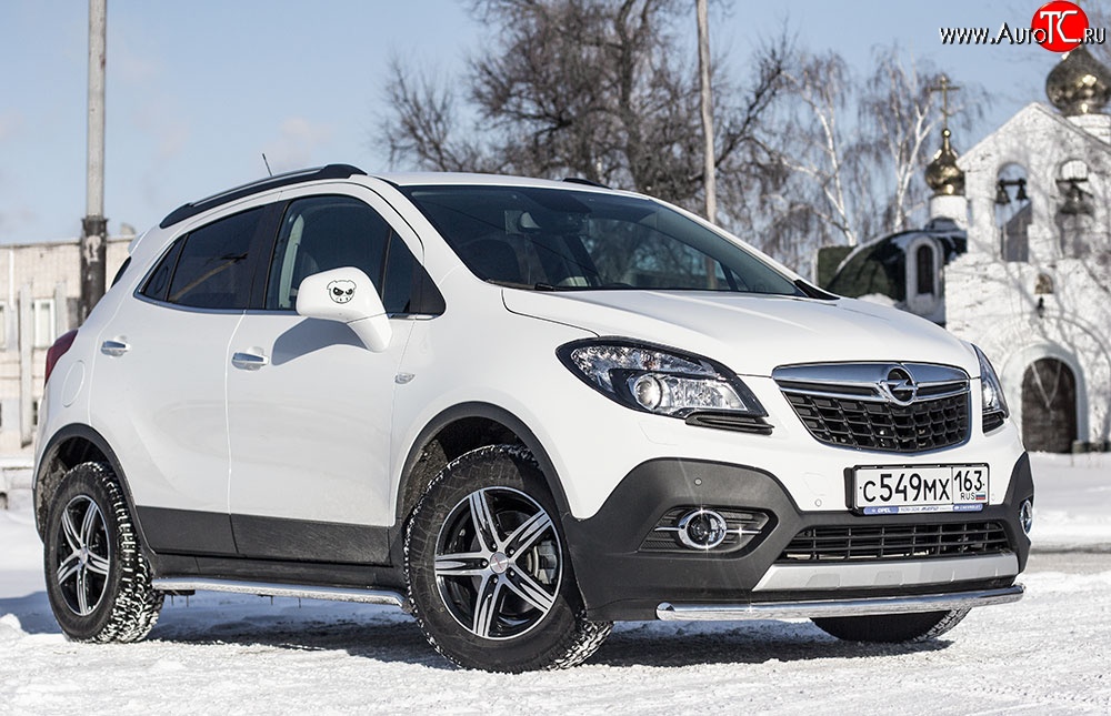 8 099 р. Одинарная защита переднего бампера диаметром 51 мм Petroil Tuning Opel Mokka  дорестайлинг (2012-2016) (привод: передний)  с доставкой в г. Королёв