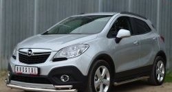 20 999 р. Защита переднего бампера (2 трубыØ63 и 42 мм, нержавейка) SLITKOFF Opel Mokka  дорестайлинг (2012-2016)  с доставкой в г. Королёв. Увеличить фотографию 4