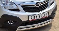 14 949 р. Защита переднего бампера (Ø75х42 мм, нержавейка) Russtal Opel Mokka  дорестайлинг (2012-2016)  с доставкой в г. Королёв. Увеличить фотографию 2