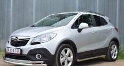 13 849 р. Защита порогов из круглой трубы диаметром 63 мм Russtal Opel Mokka  дорестайлинг (2012-2016) (Защита порогов с со скосами на торцах (вариант 1))  с доставкой в г. Королёв. Увеличить фотографию 4