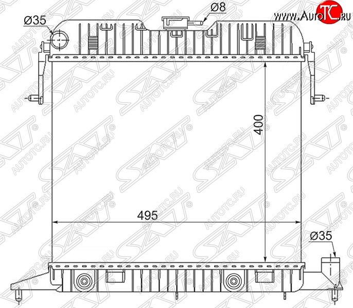 11 549 р. Радиатор двигателя (пластинчатый, 1.8/2.0, АКПП) SAT Opel Omega A седан (1986-1994)  с доставкой в г. Королёв