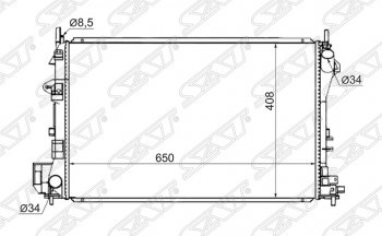 Радиатор двигателя (пластинчатый, 1.6/1.8, МКПП) SAT Opel Vectra C универсал дорестайлинг (2002-2005)
