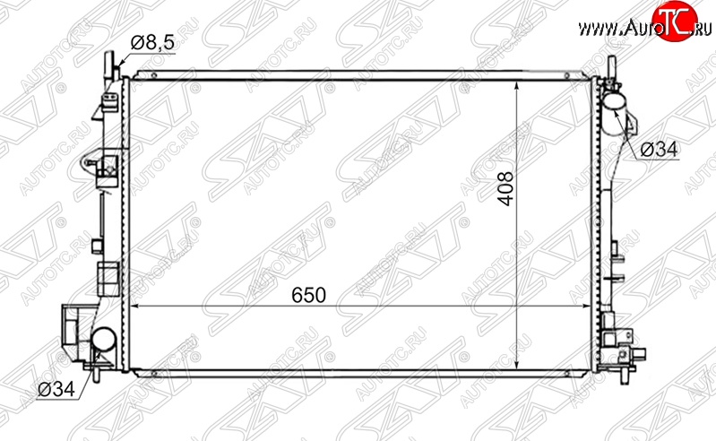 7 499 р. Радиатор двигателя (пластинчатый, 1.6/1.8, МКПП) SAT Opel Vectra C универсал дорестайлинг (2002-2005)  с доставкой в г. Королёв