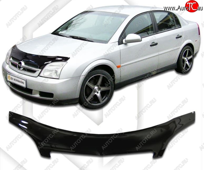 2 399 р. Дефлектор капота CA-Plastiс exclusive Opel Vectra C лифтбэк дорестайлинг (2002-2006) (Classic черный, Без надписи)  с доставкой в г. Королёв