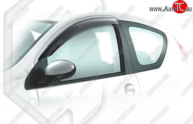 1 799 р. Дефлектора окон CA-Plastic  Peugeot 107  PN (2005-2009) хэтчбэк 3 дв. дорестайлинг (Classic полупрозрачный, Без хром.молдинга)  с доставкой в г. Королёв