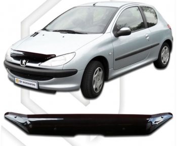 Дефлектор капота CA-Plastiс Peugeot 206 хэтчбэк 3 дв. 2AC дорестайлинг (1998-2003)