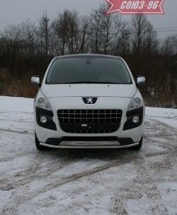 Защита переднего бампера одинарная Souz-96 (d42). Peugeot 3008 дорестайлинг (2009-2013)