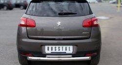 12 799 р. Защита заднего бампера (Ø76 и 42 мм, нержавейка) SLITKOFF  Peugeot 4008 (2012-2017) (с короткой верхней трубой)  с доставкой в г. Королёв. Увеличить фотографию 2