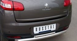 14 399 р. Защита заднего бампера (Ø76 и 42 мм, нержавейка) SLITKOFF Peugeot 4008 (2012-2017) (с короткой верхней трубой)  с доставкой в г. Королёв. Увеличить фотографию 3