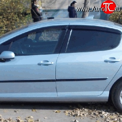 1 394 р. Дефлекторы окон (ветровики) 4 шт. (седан) Novline Peugeot 407 седан (2004-2010)  с доставкой в г. Королёв