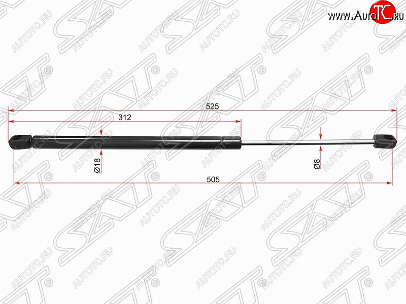 499 р. Газовый упор крышки багажника SAT Peugeot 407 седан (2004-2010)  с доставкой в г. Королёв