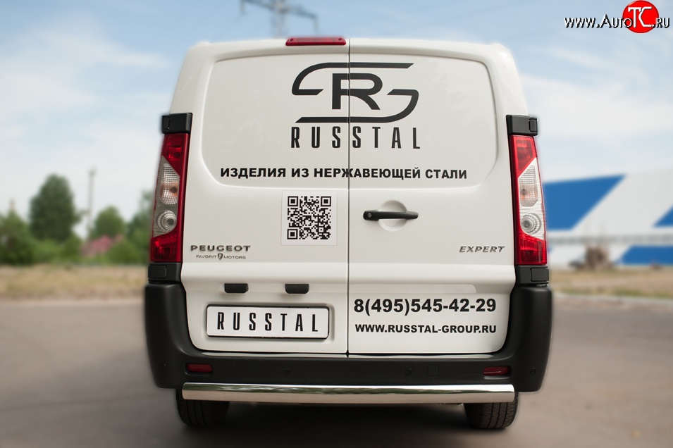 17 999 р. Защита заднего бампера (Ø75x42 мм, нержавейка) Russtal Peugeot Expert (2007-2012)  с доставкой в г. Королёв