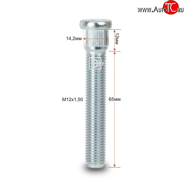 228 р. Забивная шпилька 65 мм ступицы Вектор M12 1.5 65 Chery Amulet (Corda) A15 лифтбэк (2003-2010)