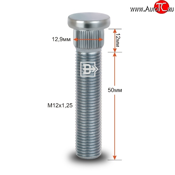 215 р. Забивная шпилька 50 мм ступицы Вектор M12 1.25 50 Subaru Impreza GE седан (2007-2012)