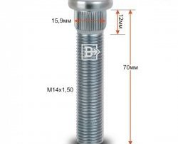 Забивная шпилька 58 мм ступицы Вектор M14 1.5 58 ГАЗ ГАЗель 3302 дорестайлинг шасси (1994-2002) 