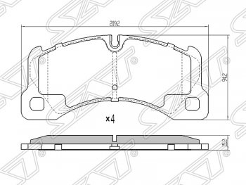 1 979 р. Колодки тормозные SAT (передние)  Porsche Cayenne ( 955,  957,  958) (2002-2014), Porsche Panamera  970 (2009-2013), Volkswagen Touareg ( GP,  NF) (2002-2014)  с доставкой в г. Королёв. Увеличить фотографию 1