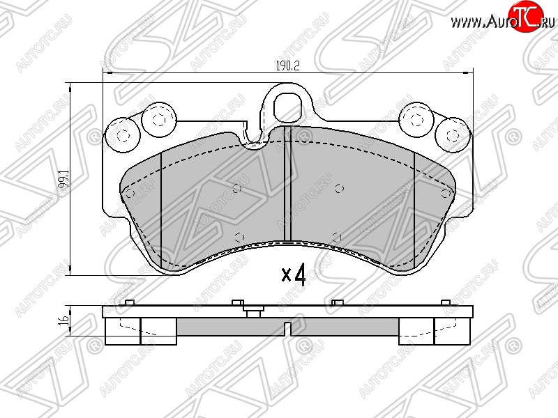 2 189 р. Колодки тормозные SAT (передние) Volkswagen Touareg GP рестайлинг (2006-2010)  с доставкой в г. Королёв