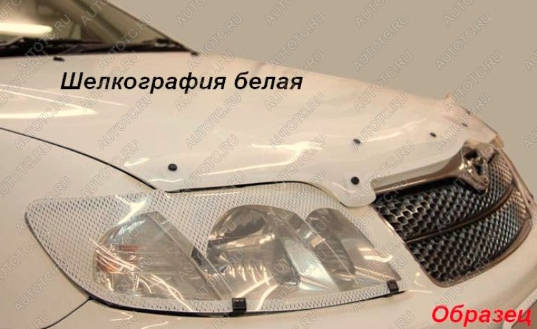 2 449 р. Дефлектор капота CA-Plastiс  ГАЗ 31105  Волга (2003-2009) дорестайлинг, рестайлинг (серия Шелкография белая)  с доставкой в г. Королёв