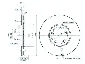 3 289 р. Передний тормозной диск (вентилируемый, 300 мм) SAT Ford Transit цельнометаллический фургон (2006-2014)  с доставкой в г. Королёв. Увеличить фотографию 1