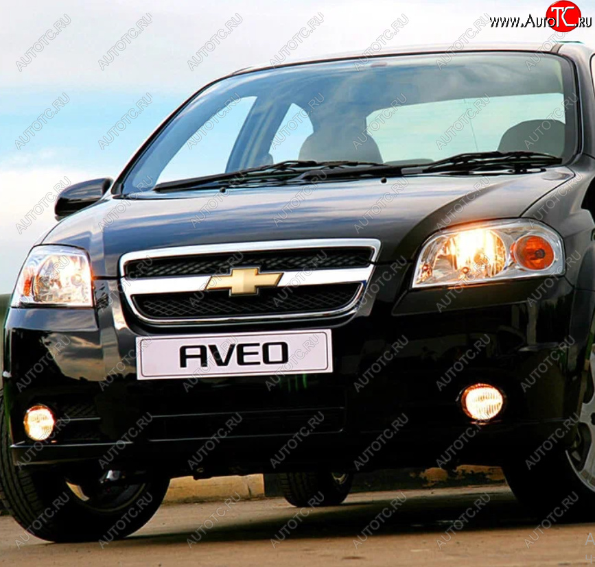 2 399 р. Бампер передний (с отверстиями под ПТФ) GAMMA  Chevrolet Aveo  T250 (2006-2011) седан рестайлинг (Неокрашенный)  с доставкой в г. Королёв