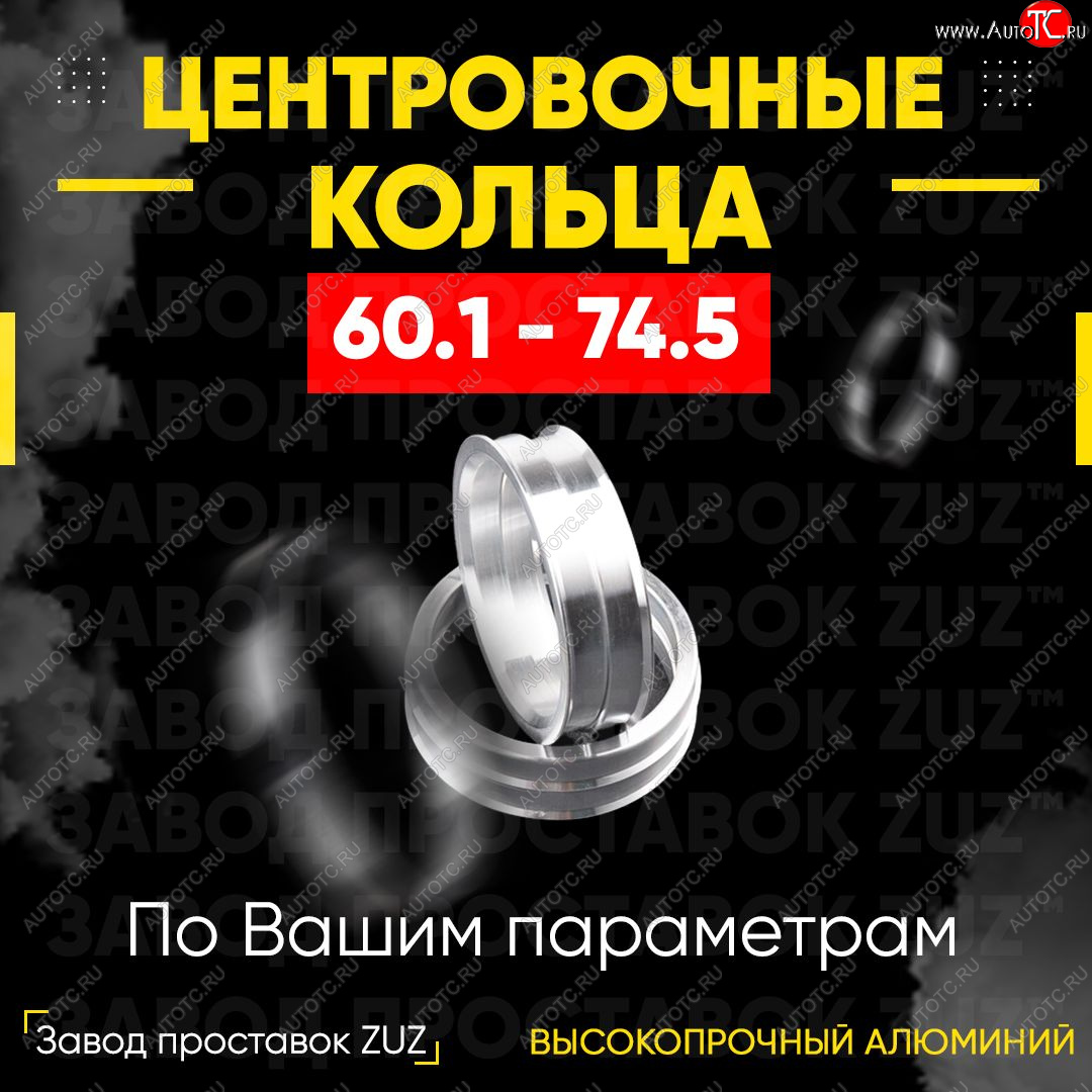 1 799 р. Алюминиевое центровочное кольцо (4 шт) ЗУЗ 60.1 x 74.5    с доставкой в г. Королёв