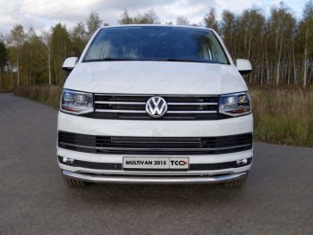 Защита переднего бампера нижняя d60,3 мм ТСС Тюнинг Volkswagen Transporter T6 дорестайлинг (2015-2019) ()